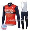 Cykeltrøje Langærmet + Bib Cykelbukser 2017 Bahrain-Merida Dame N001 Vinter Thermal Fleece